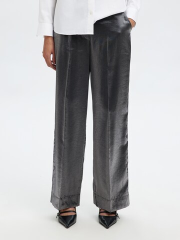 Wide Leg Pantalon à plis 'SLFMARGOT' SELECTED en noir : devant