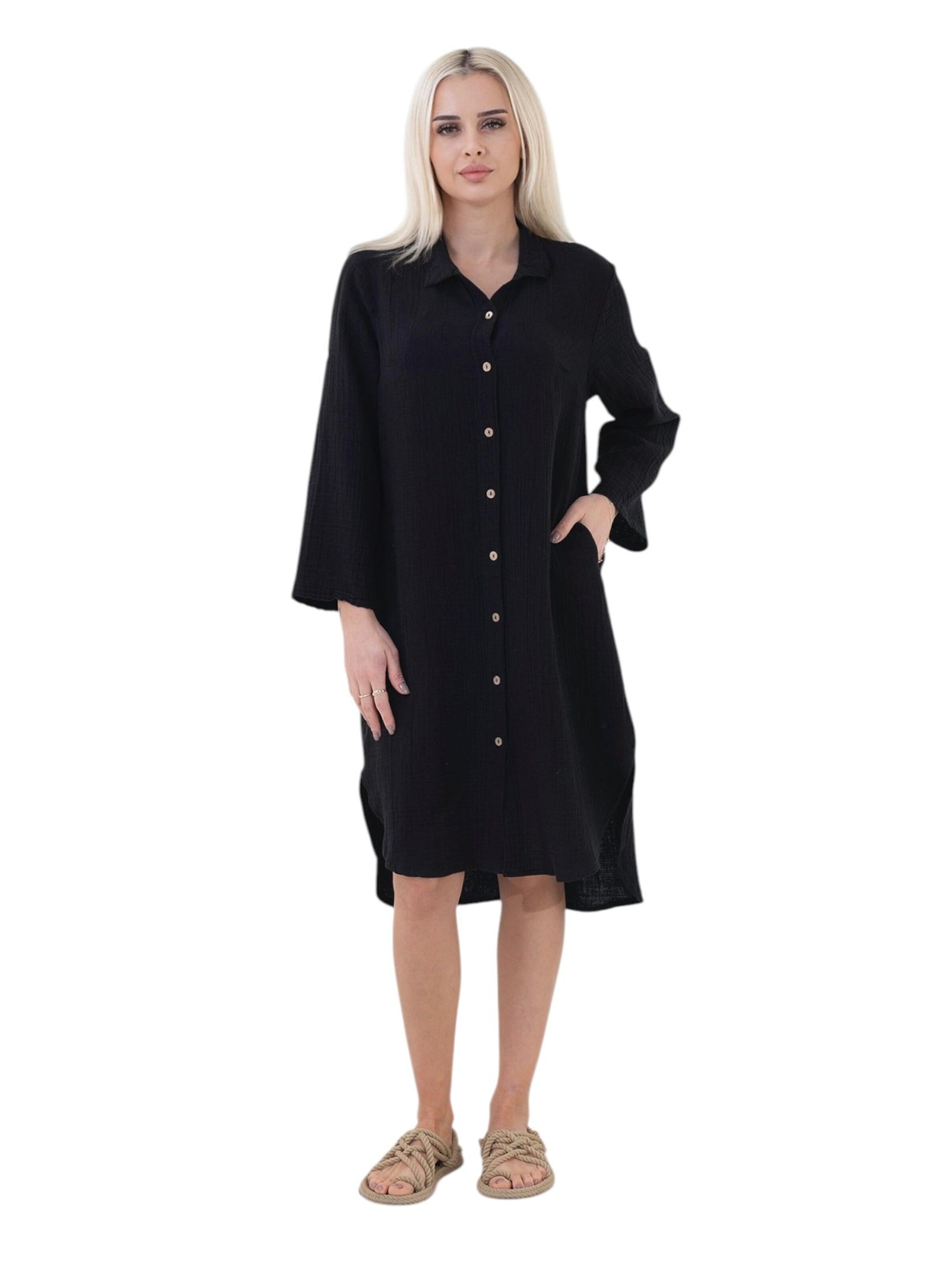 Robe-chemise 'NURYA' WENOR en noir