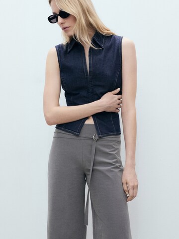 MANGO Wide leg Broek 'MALI' in Grijs