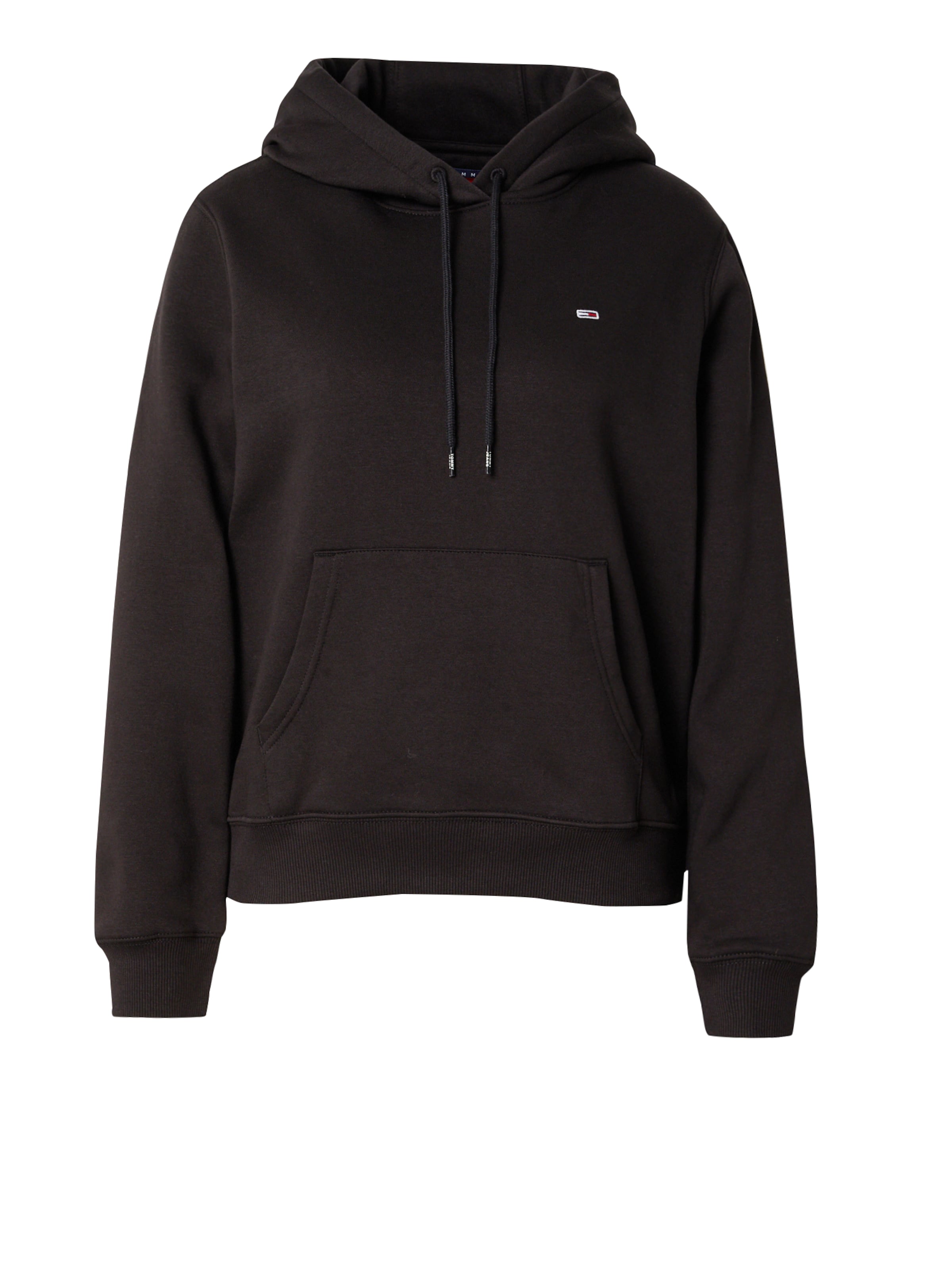 Bluză de molton de la Tommy Jeans pe negru: față