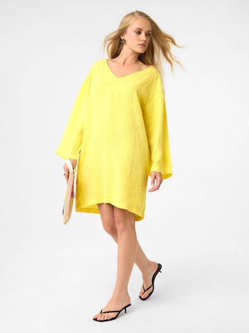 DIMI Summer Dress 'Damen Leinenkleid' in Yellow: front