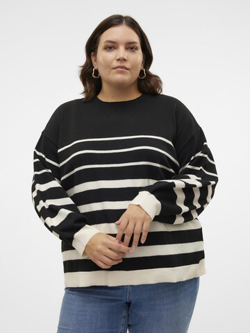 Vero Moda Curve Trui 'VMCRAIN' in Zwart: voorkant