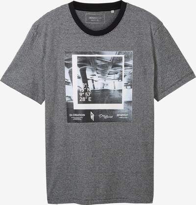 TOM TAILOR DENIM T-shirt i grå / svart / vit, Produktvy