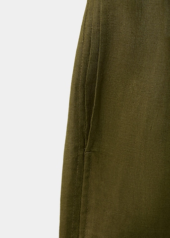 MANGO Regular Pants 'Lino' in Green