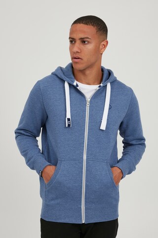 !Solid Zip-Up Hoodie 'Benn' in Blue: front