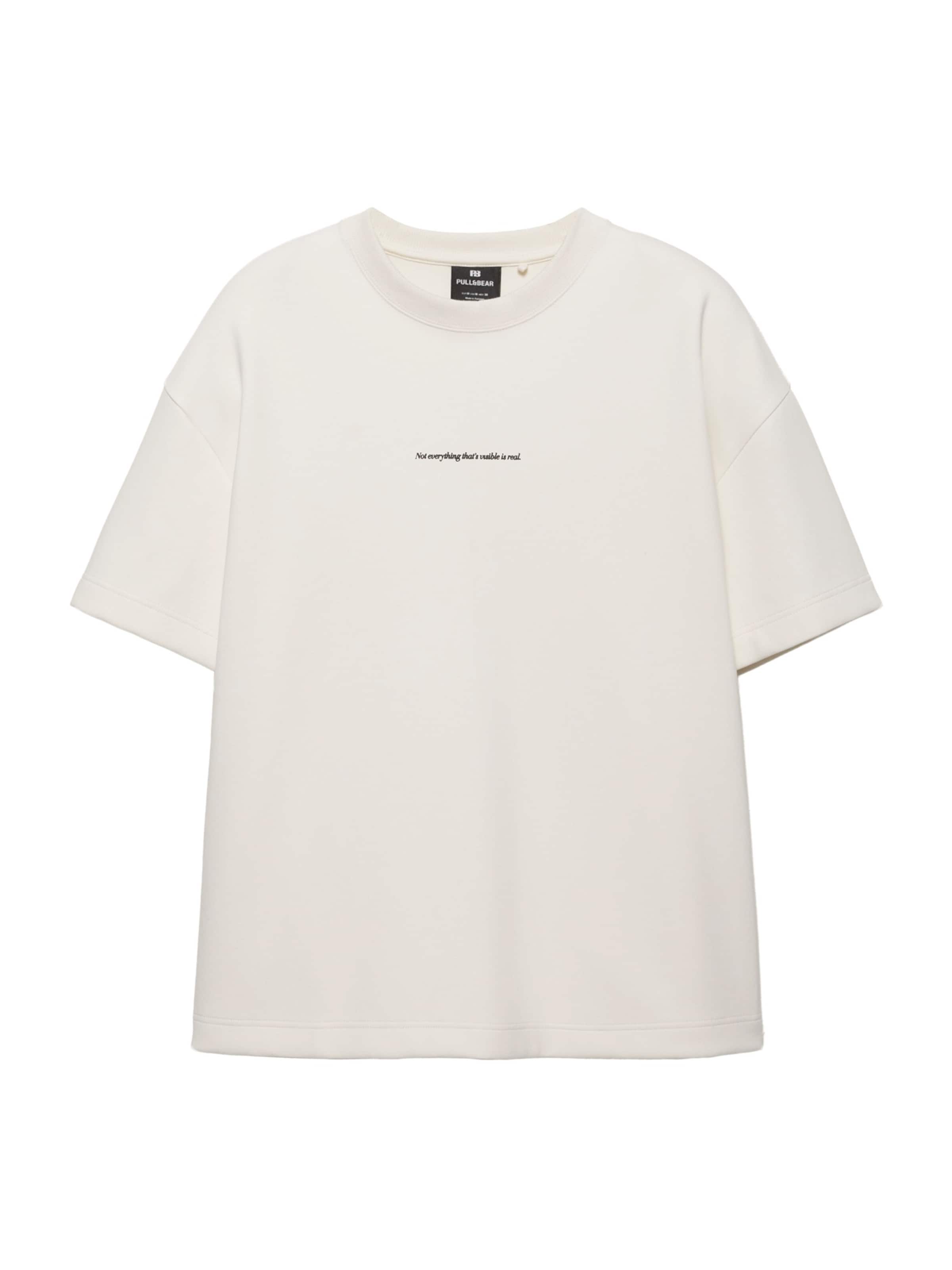 világosszürke / fekete / fehér Pull&Bear Póló 'GLORIA', Termék nézet