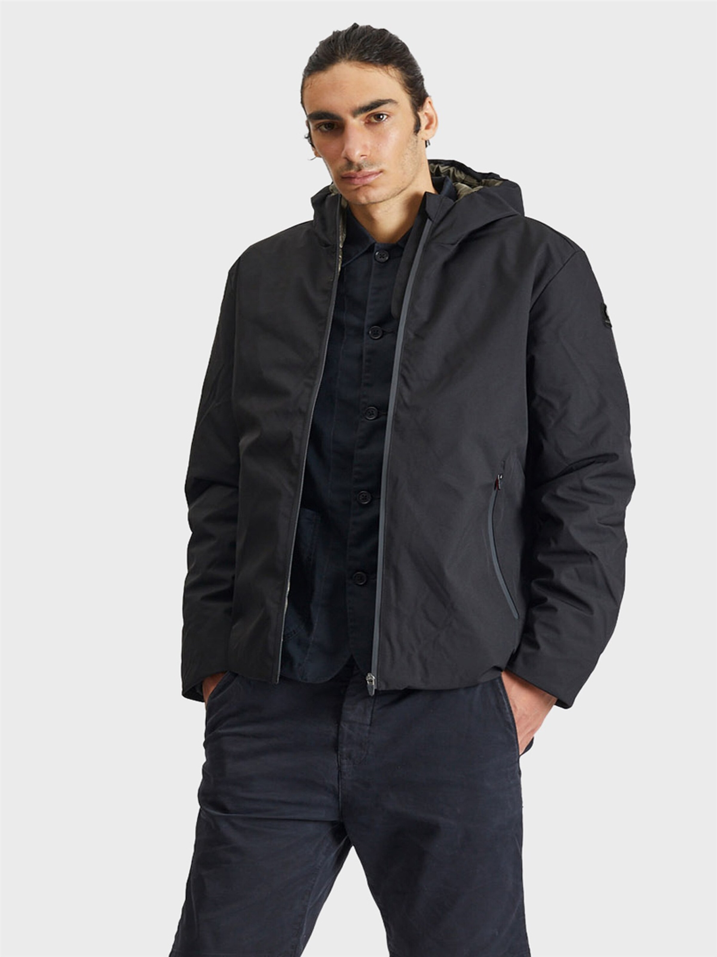 Canadian Classics Between-seasons parka ' CARIGNAN 2 ' in Black: front
