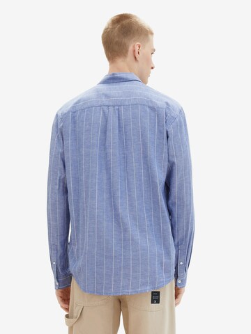 TOM TAILOR DENIM Comfort fit Button Up Shirt in Blue