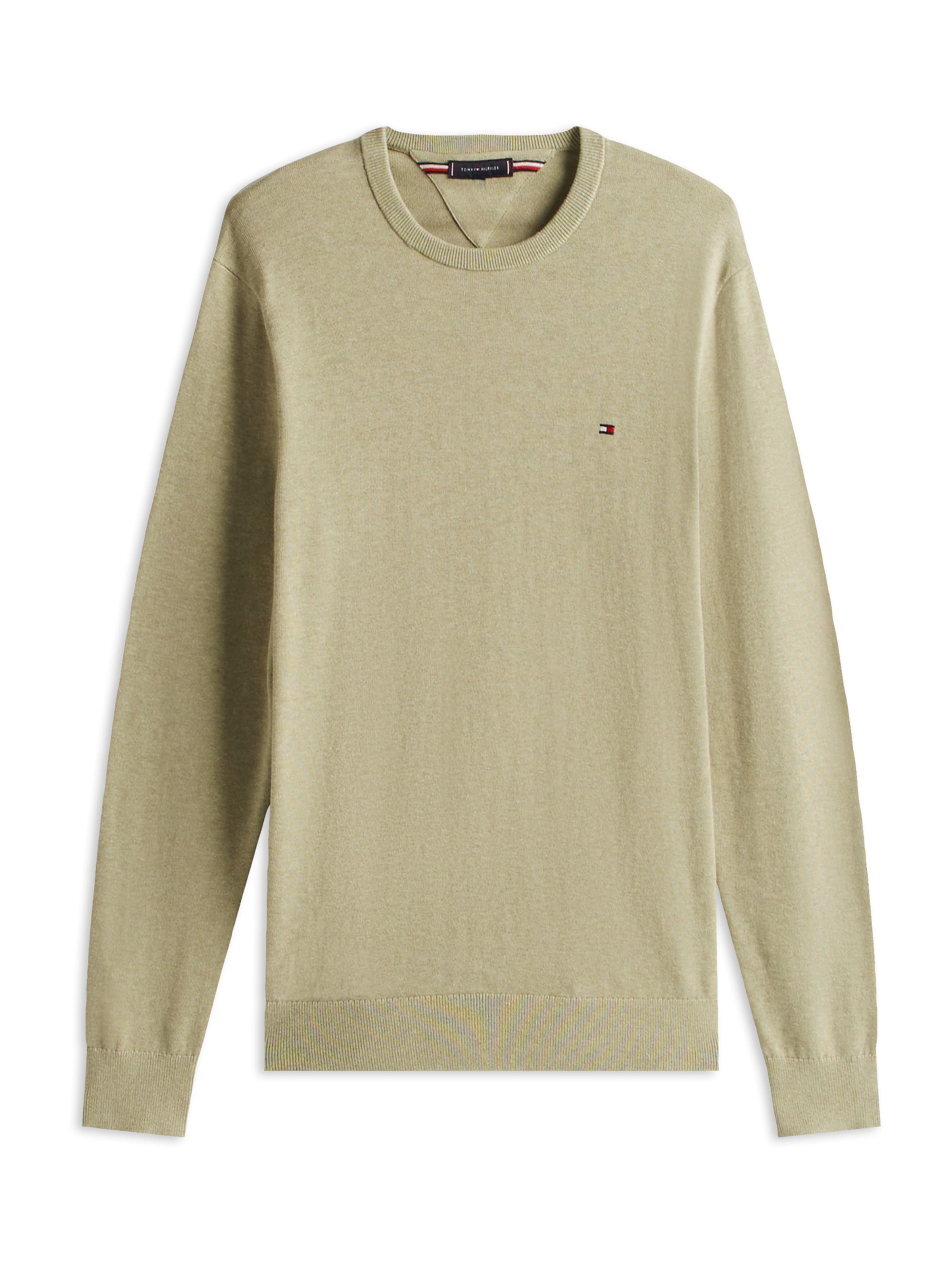TOMMY HILFIGER Svetr 'Essential' – zelená: přední strana