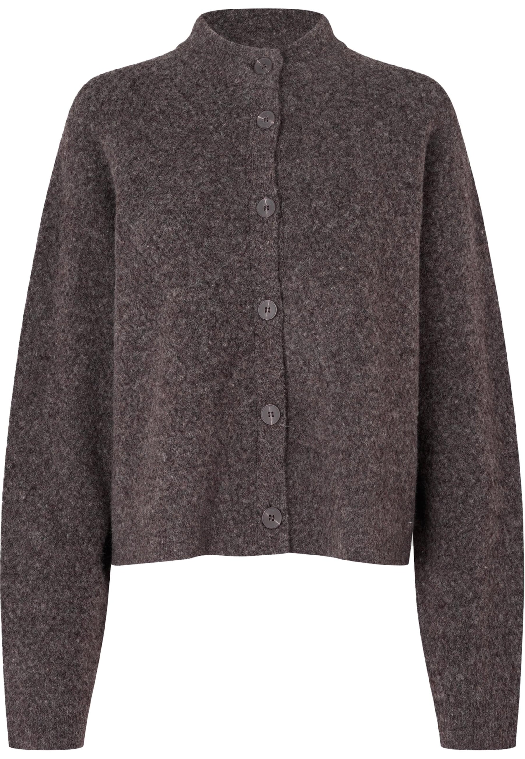 SECOND FEMALE Knit cardigan 'Menta' in Brown: front