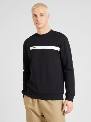 BOSSSweater majica 'Salbo 1' - crna boja: prednji dio