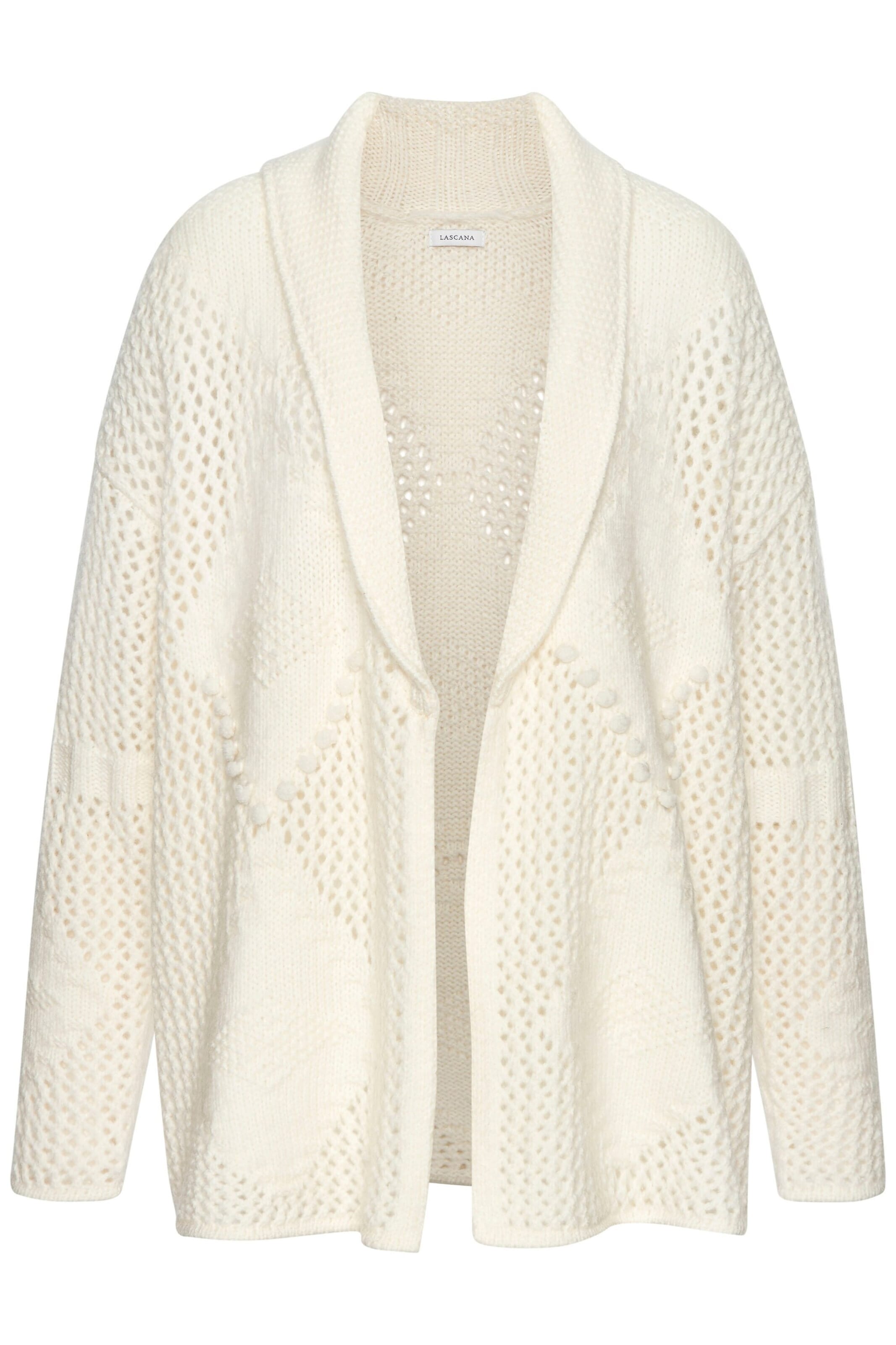 LASCANA Knit cardigan in White: front