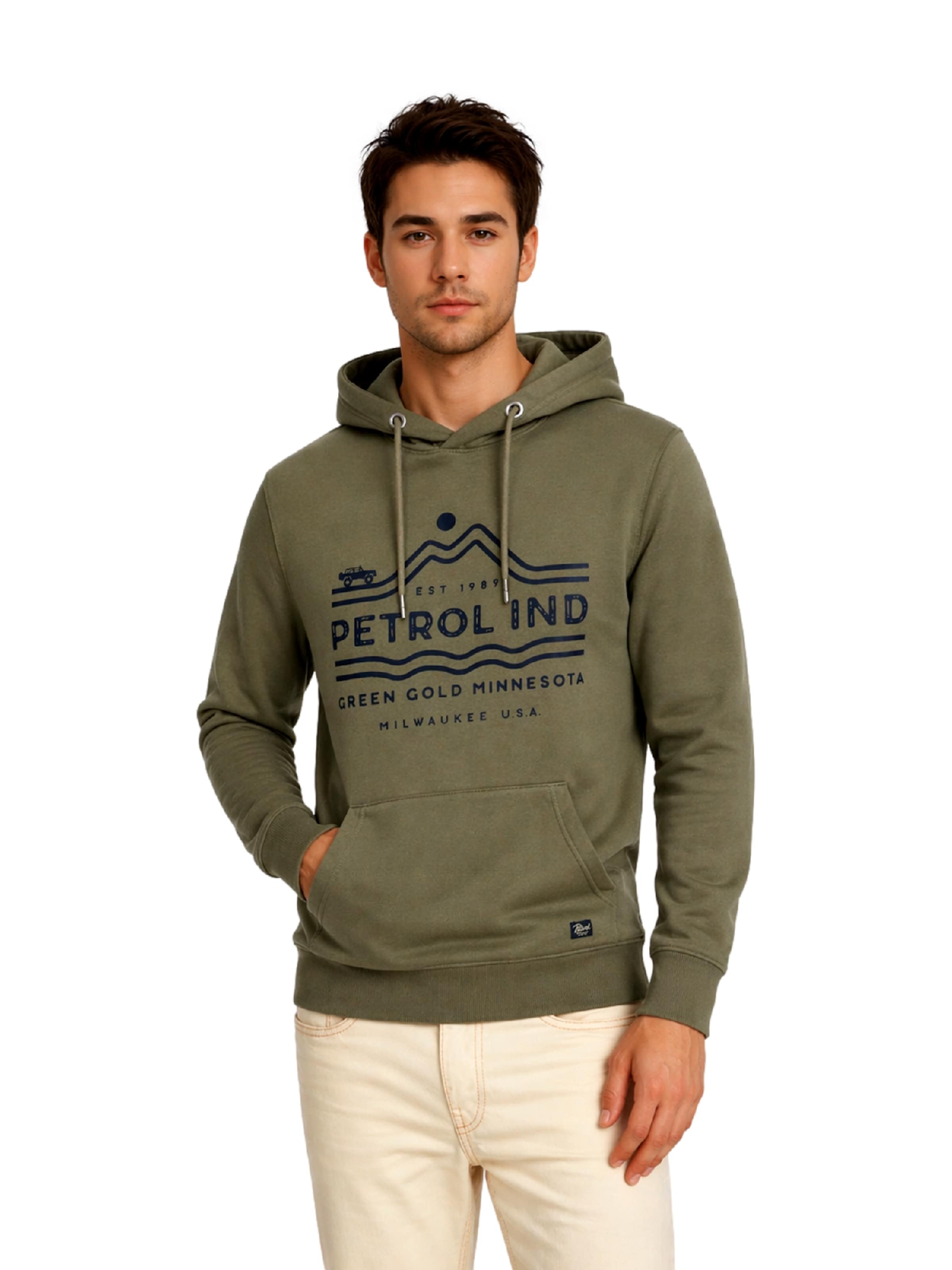 Petrol Industries Sweatshirt in Green: front