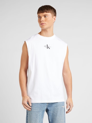 T-Shirt Calvin Klein Jeans en blanc : devant