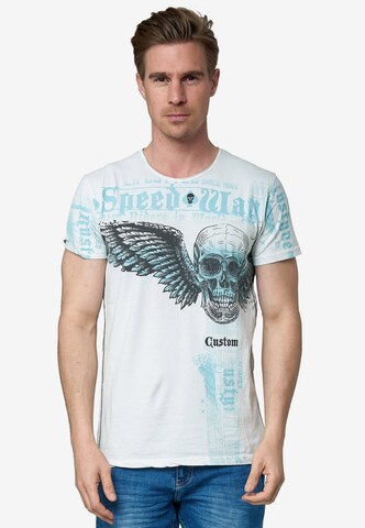Rusty Neal Shirt 'Flying Skull' in White: front