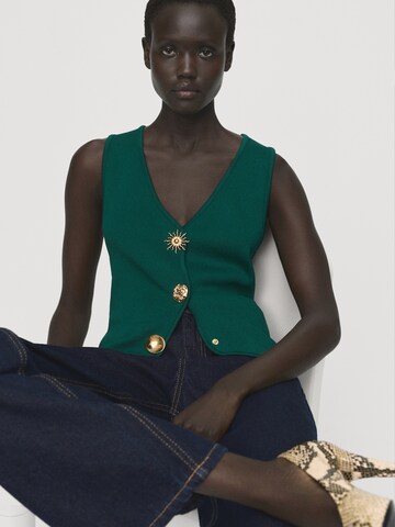MANGO Gebreide bodywarmer 'ANTONIA' in Groen