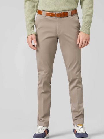 MEYER Slimfit Chino 'Oslo' in Bruin: voorkant