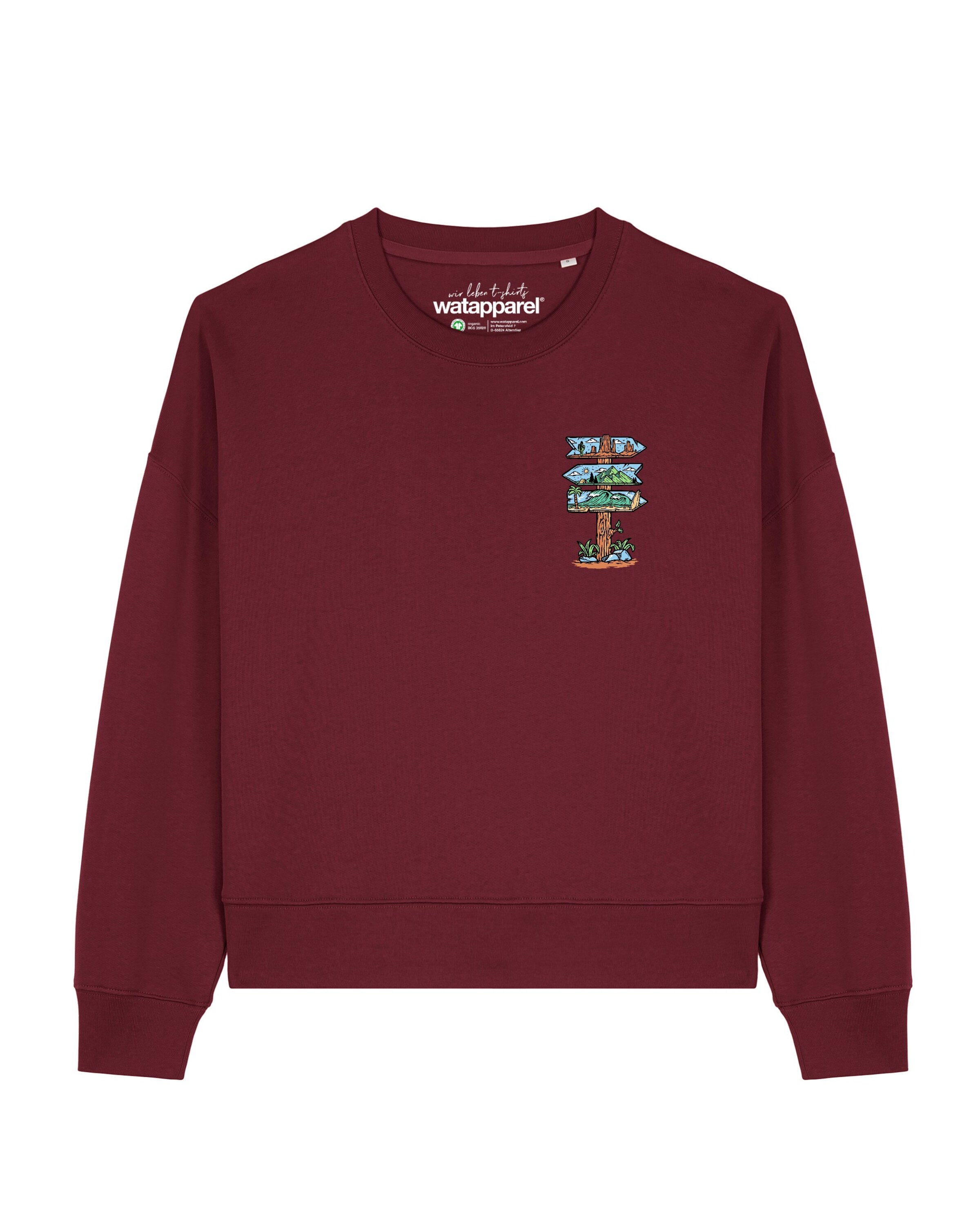 Pullover 'Adventure is everywhere' di Watapparel in rosso: frontale