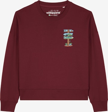 Felpa 'Adventure is everywhere' di Watapparel in rosso: frontale