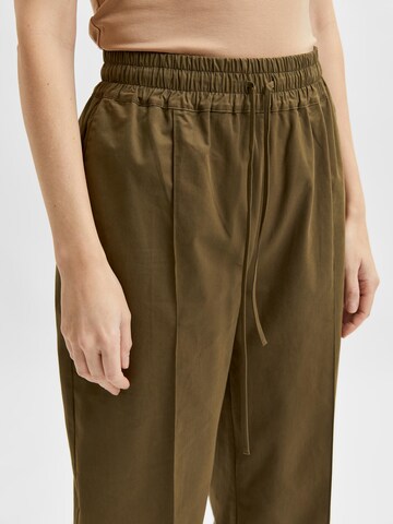 SELECTED FEMME Wide leg Pleated Pants 'Noria' in Green