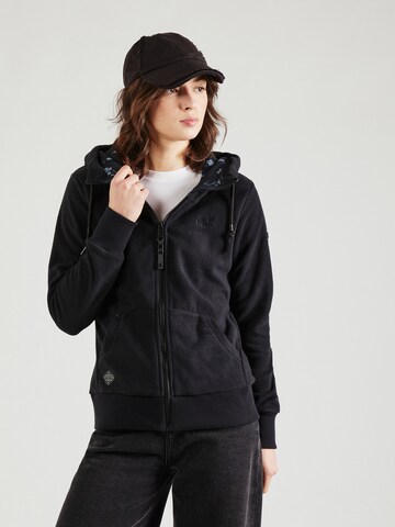 Ragwear Fleece jas 'NESKA' in Zwart: voorkant