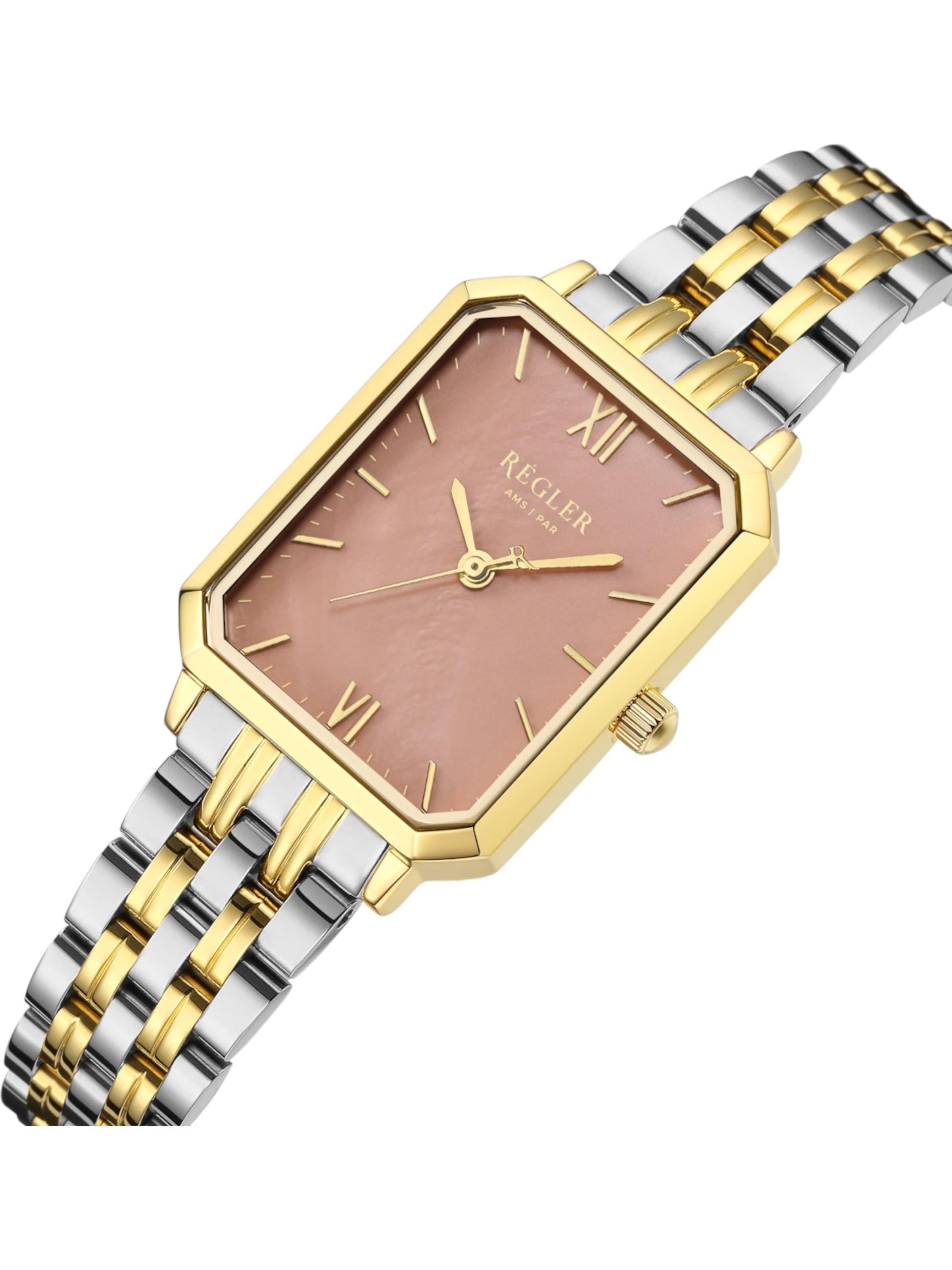 Montre à affichage analogique 'Régler Élégance Special Edition Bicolor Steel Silver/Gold - Mocha Brown' Régler en marron