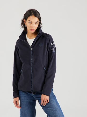 Soccx Fleece jas in Blauw: voorkant