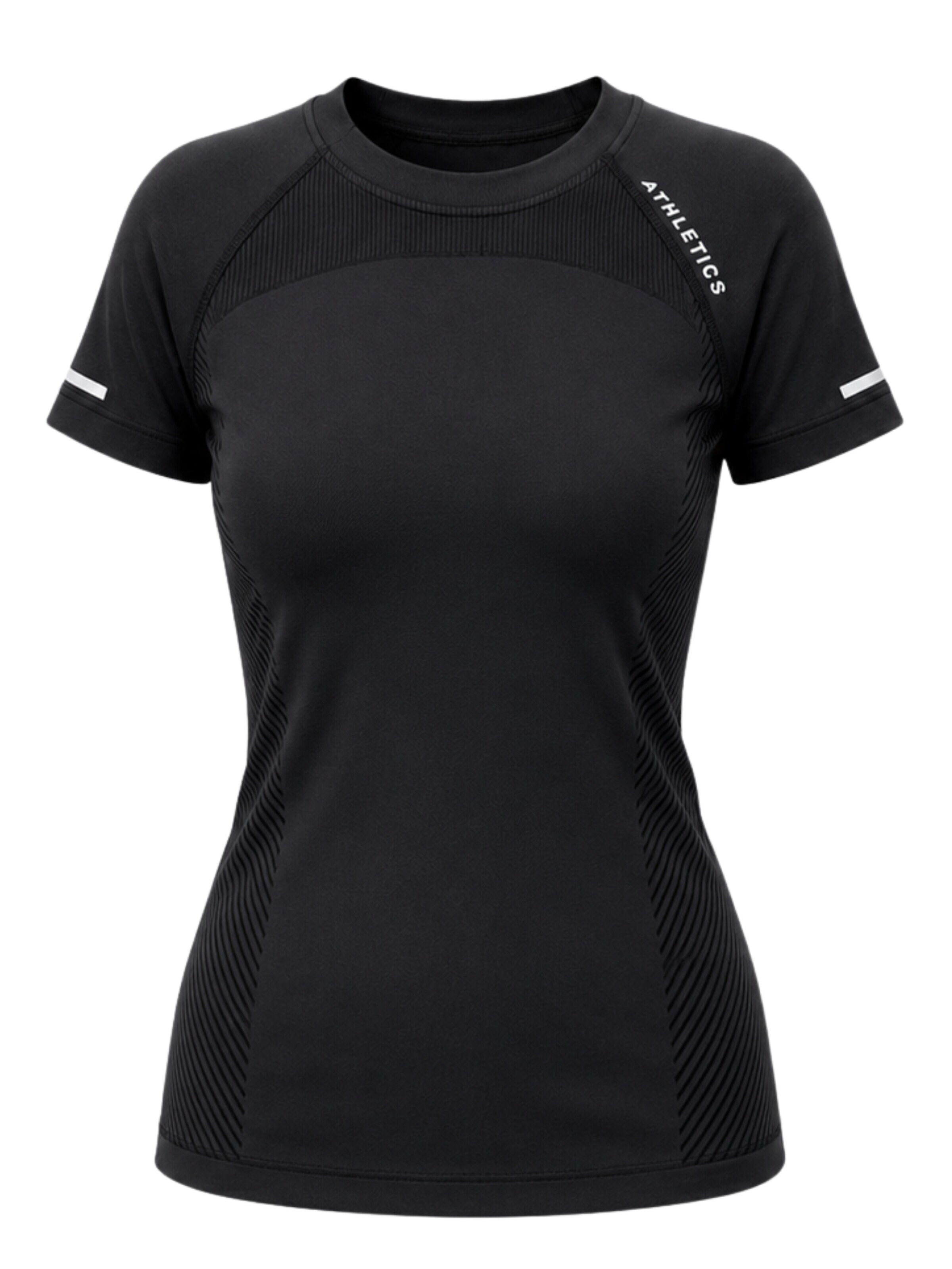 WULIBIKE - Camiseta funcional 'Wulibike Damen Funktionsshirt Seamless Kompressions-Sportshirt Kurzarm' en negro: frente