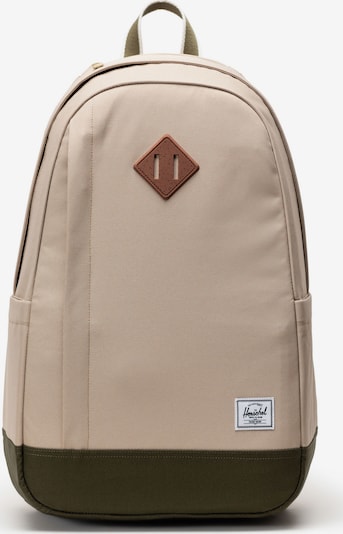 Herschel Rucksack 'Seymour' in hellbeige / braun / dunkelgrün / weiß, Produktansicht