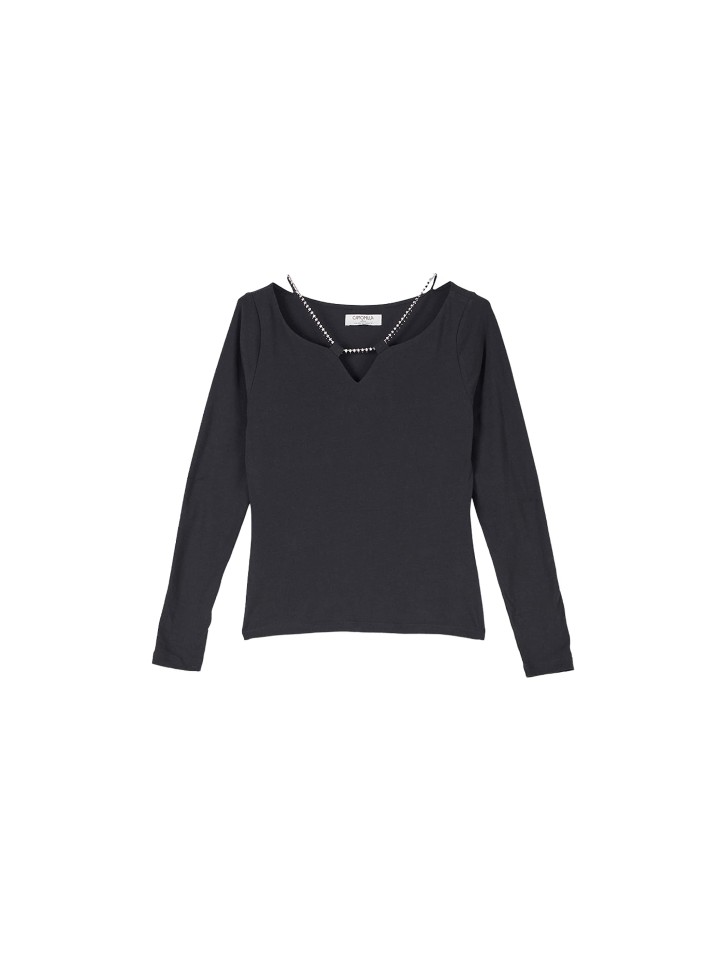 Maglietta di Camomilla Italia in nero: frontale