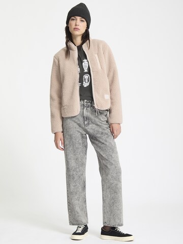 Volcom Fleece jas 'Wuzer Fuzzar' in Beige