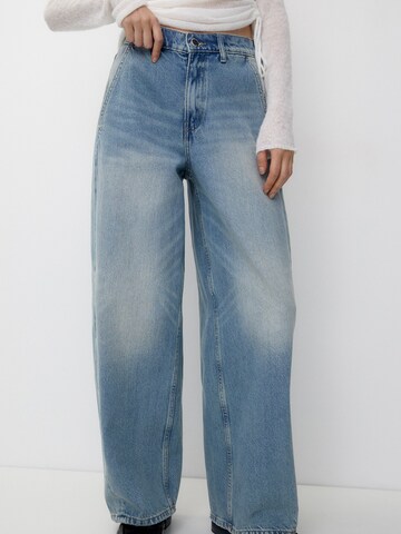 Wide Leg Jean Pull&Bear en bleu