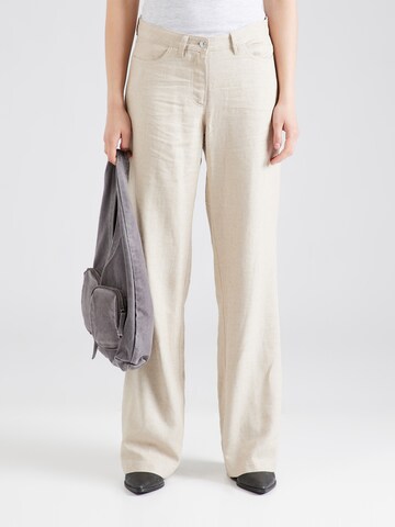 WEEKDAY Loosefit Broek 'Tiana' in Beige: voorkant