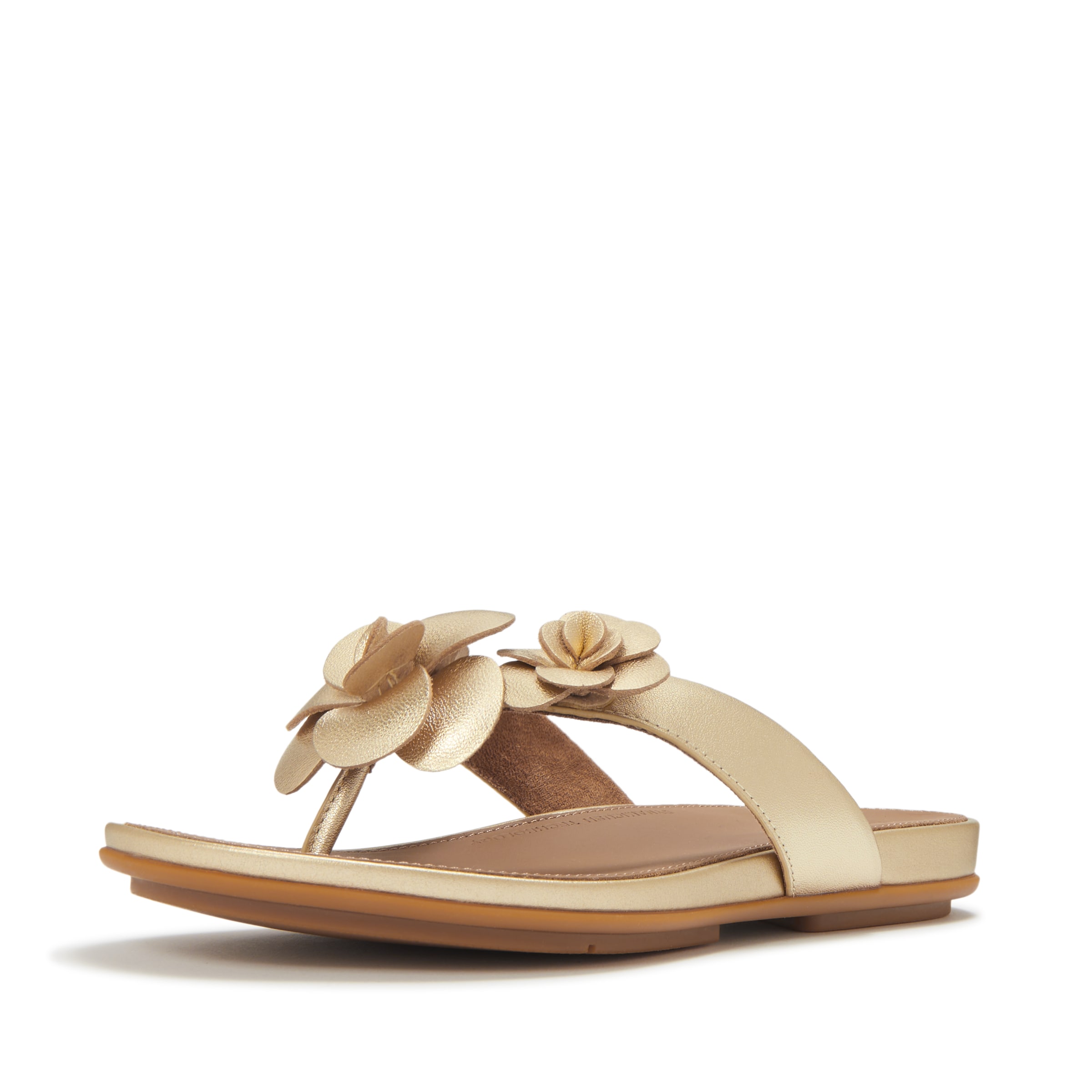 FitFlop T-Bar Sandals 'Dianette' in Gold: front