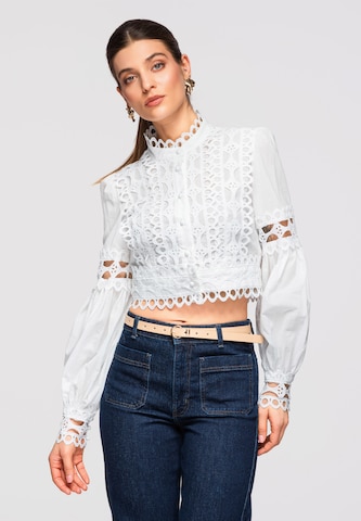 Ombre Bluse in Weiß: Vorderseite