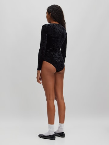 EDITED Shirt bodysuit 'Luciana' in Black