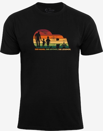 Cotton Prime Shirt 'Opa Legende der Enkel' in Zwart: voorkant