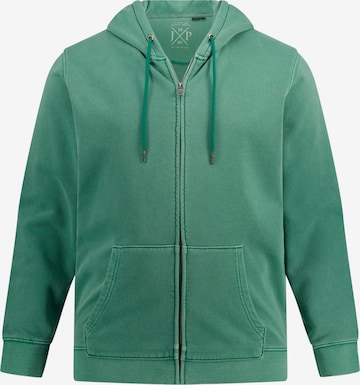 JP1880 Fleece jas in Groen: voorkant