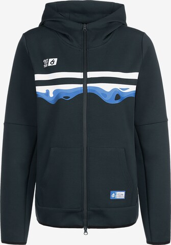 OUTFITTER Athletic Zip-Up Hoodie 'OCEAN FABRICS TAHI' in Blue: front