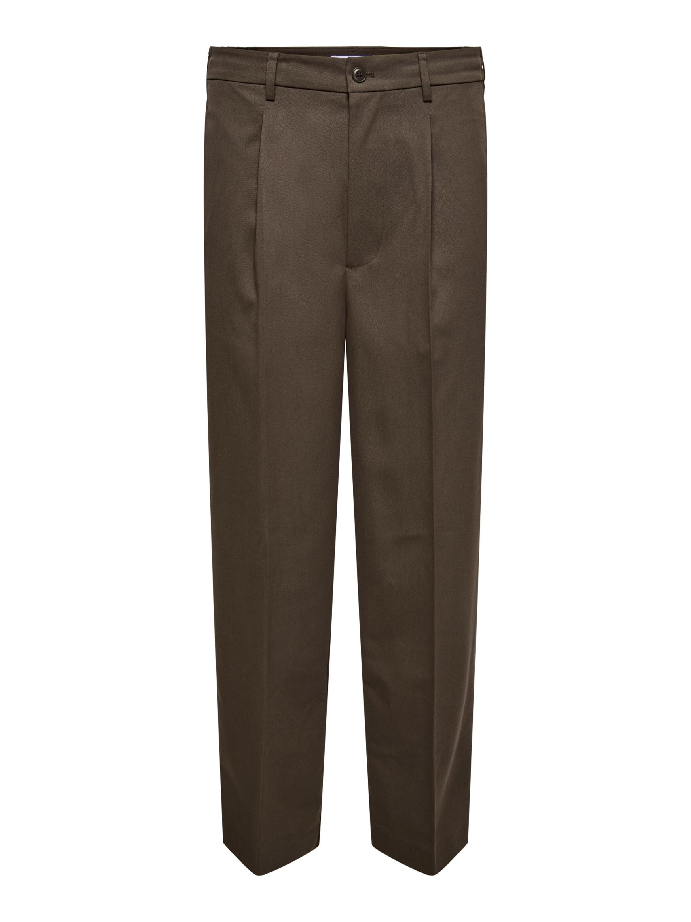 Only & Sons Pantalon à plis 'ONSMiro' en 50-52 en marron, Vue avec produit