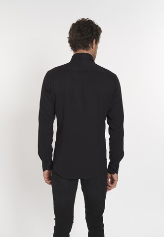 DENIM CULTURE - Ajuste regular Camisa 'MAXIMILLIAN' en negro