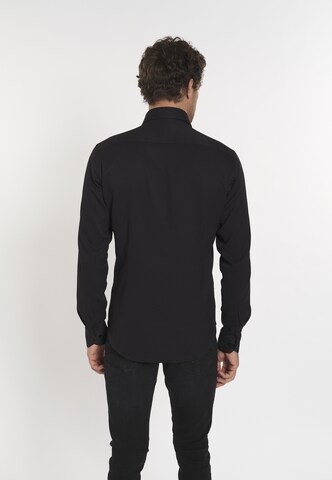 juoda DENIM CULTURE Standartinis modelis Marškiniai 'MAXIMILLIAN'