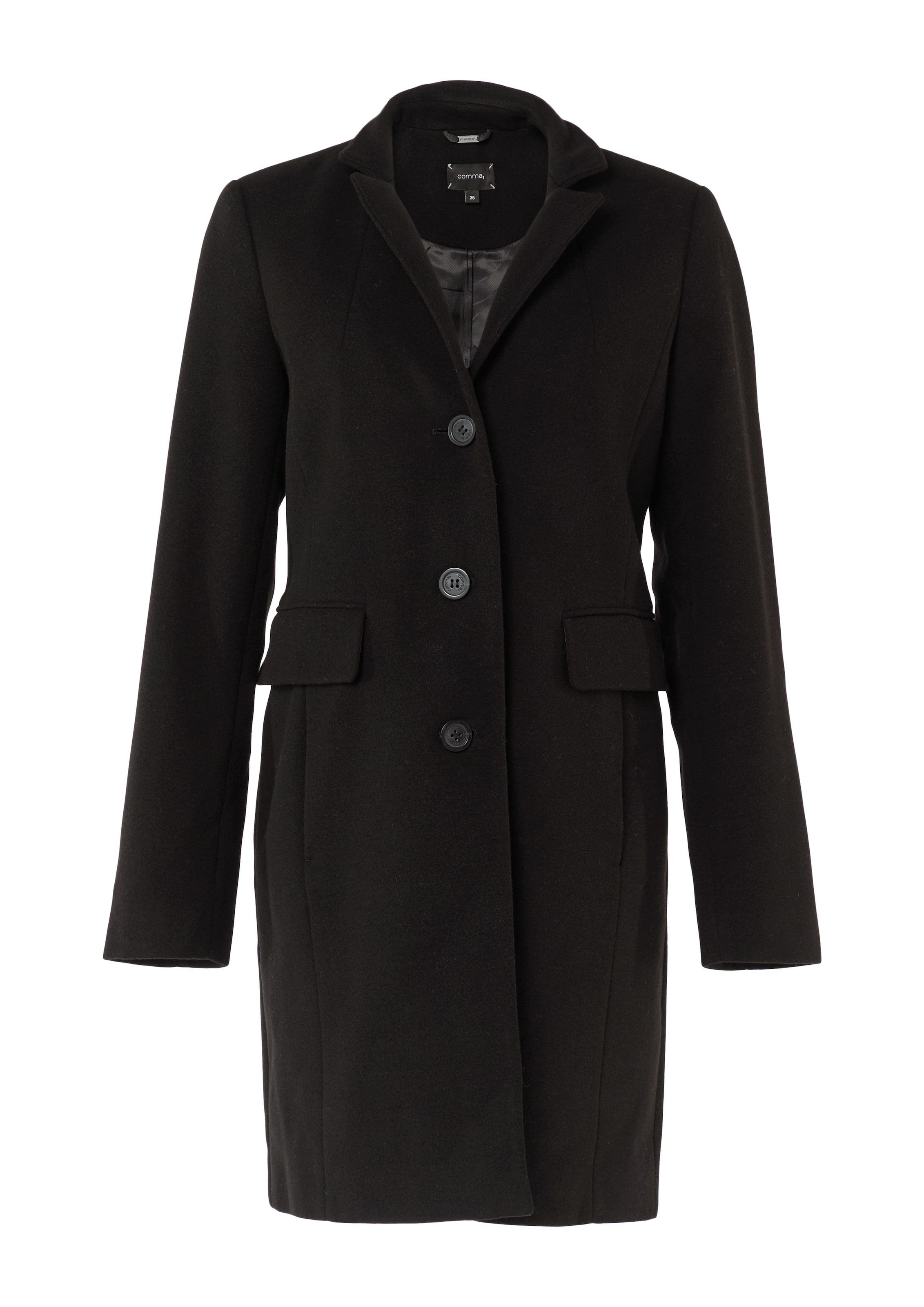 Manteau mi-saison COMMA en noir : devant