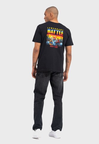 Oldskull T-Shirt 'Retro Pixel Battle Logo Graphic' in Schwarz