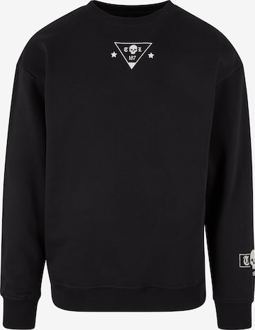Thug Life Sweatshirt 'HitThe Streets' in Black: front