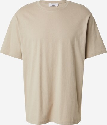 DAN FOX APPAREL T-shirt 'Cem' i beige: framsida