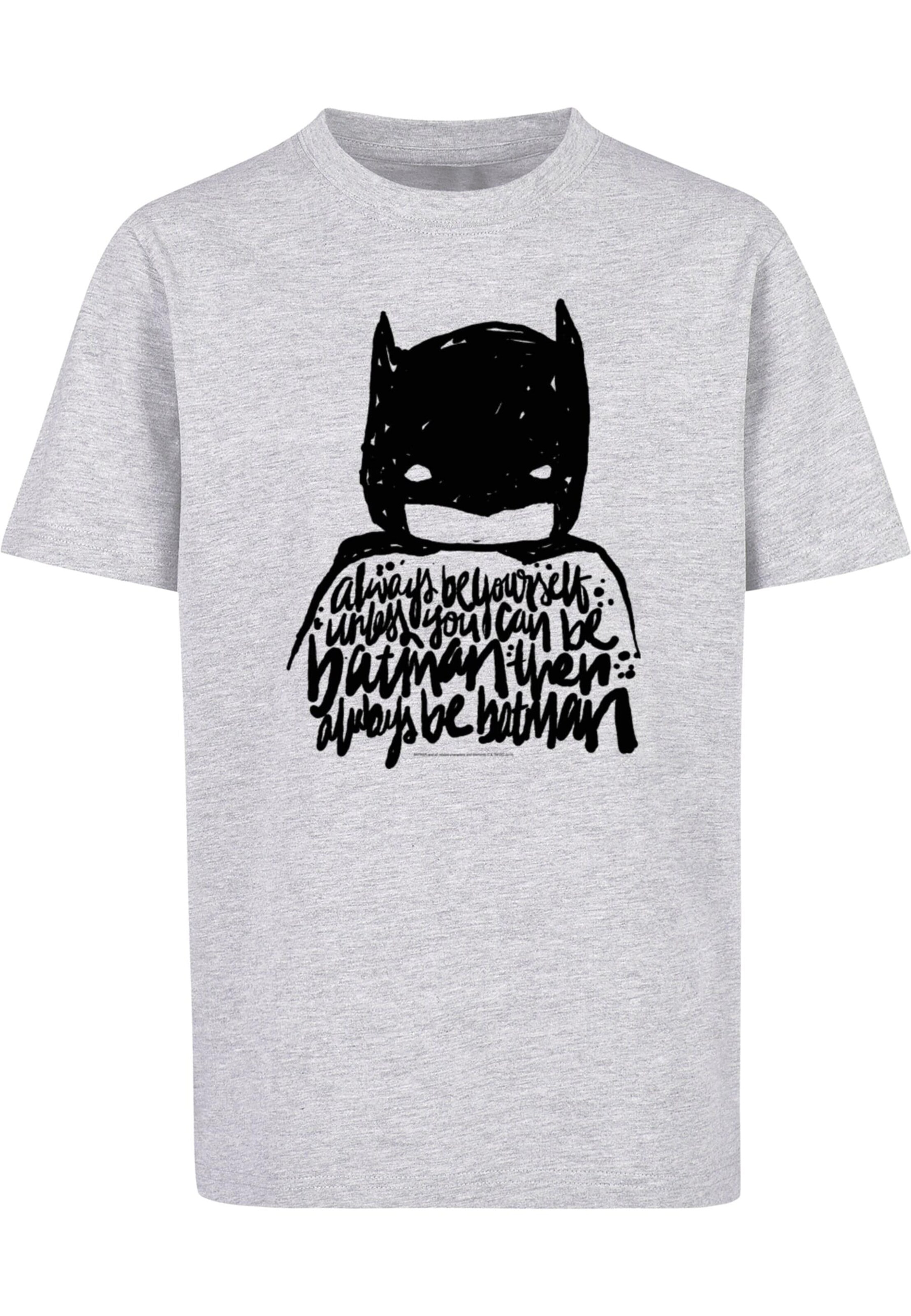 ABSOLUTE CULT Shirt 'Batman - Always Be Yourself' in Grijs: voorkant