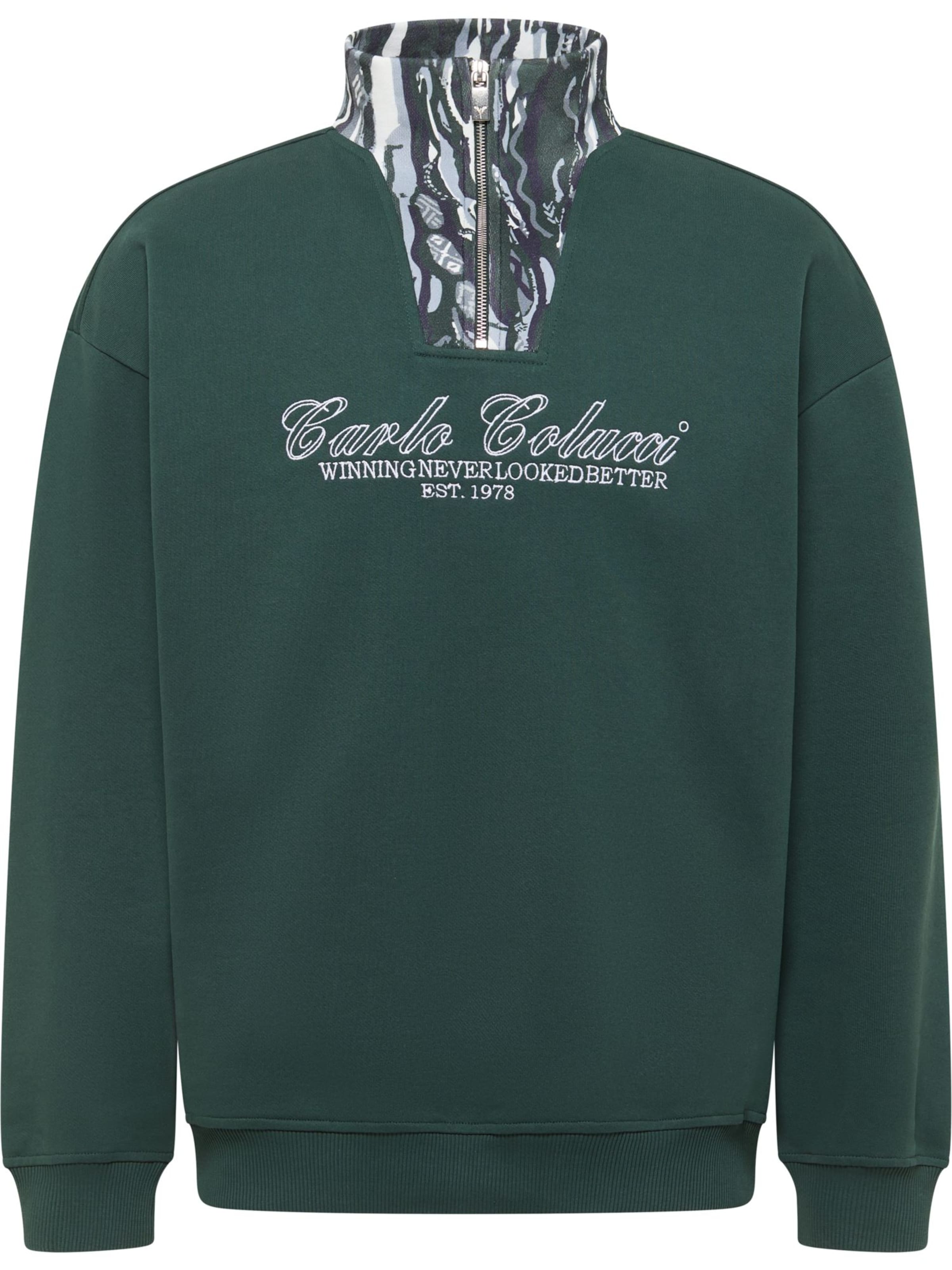 Carlo Colucci Sweatshirt 'Favaro' in Green: front