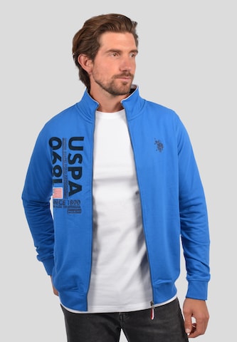 U.S. POLO ASSN. Zip-Up Hoodie in Blue: front