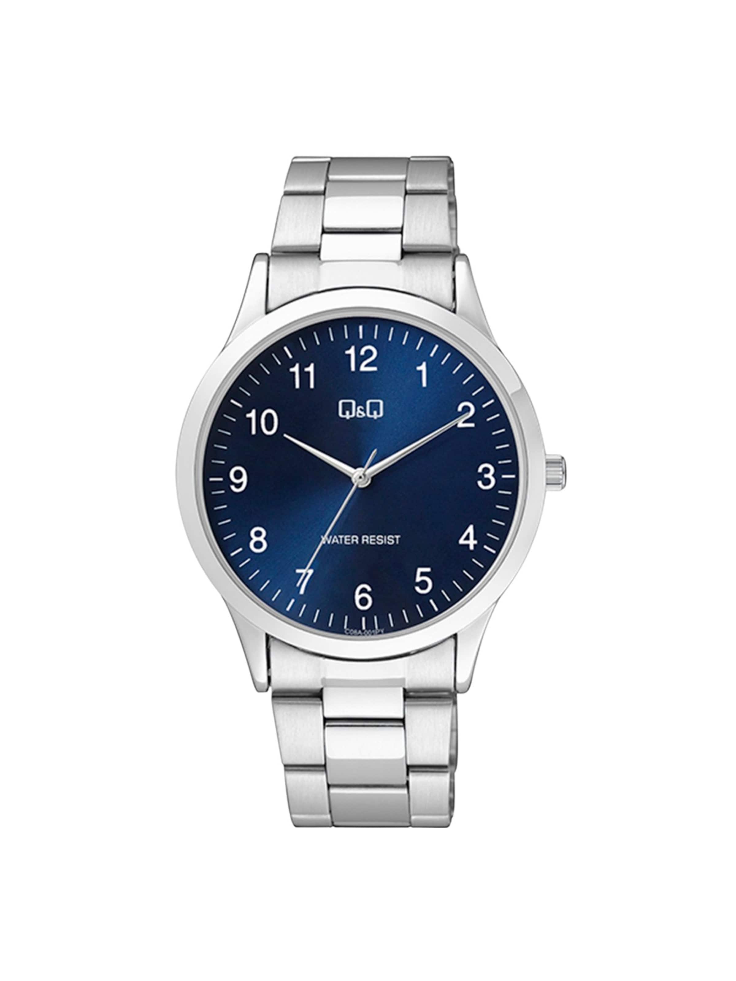 Montre à affichage analogique Q&Q en argent : devant